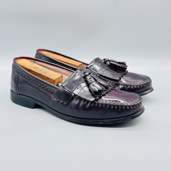 Bass Shoes Mens 8.5 Red Leather Tassel Kiltie Loafers Slip On Dress Classic main image 10
